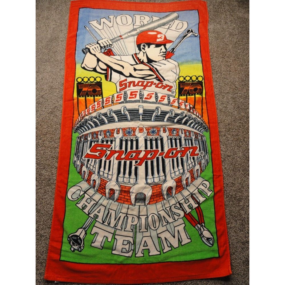 Snap On Tools Collectable Beach Towel -Championship Team 1990 70th, 1 Owner